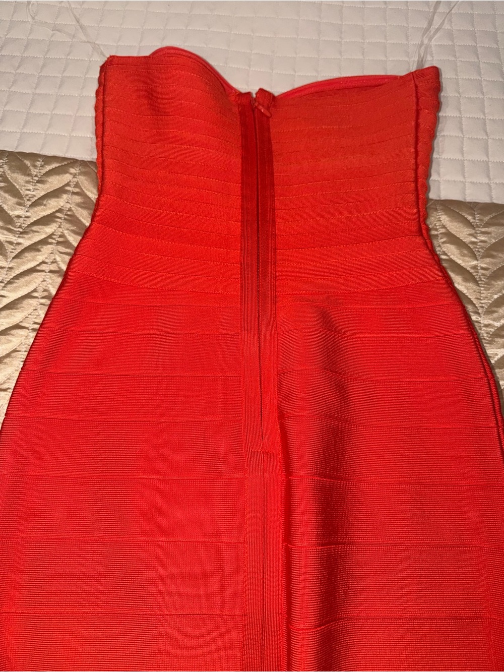 House of CB Strapless the sweetheart Red Midi Bandage Dress - Picture 8 of 8